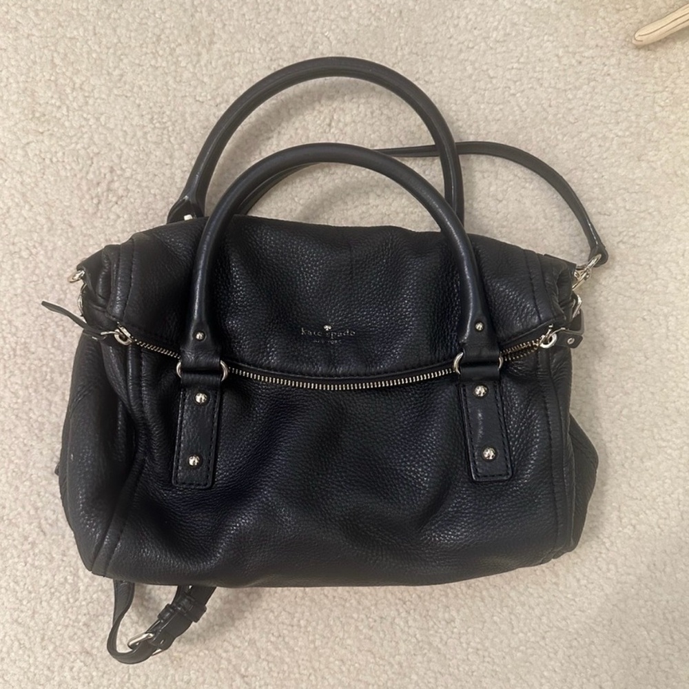 Kate Spade Black Pebbled Leather Satchel
